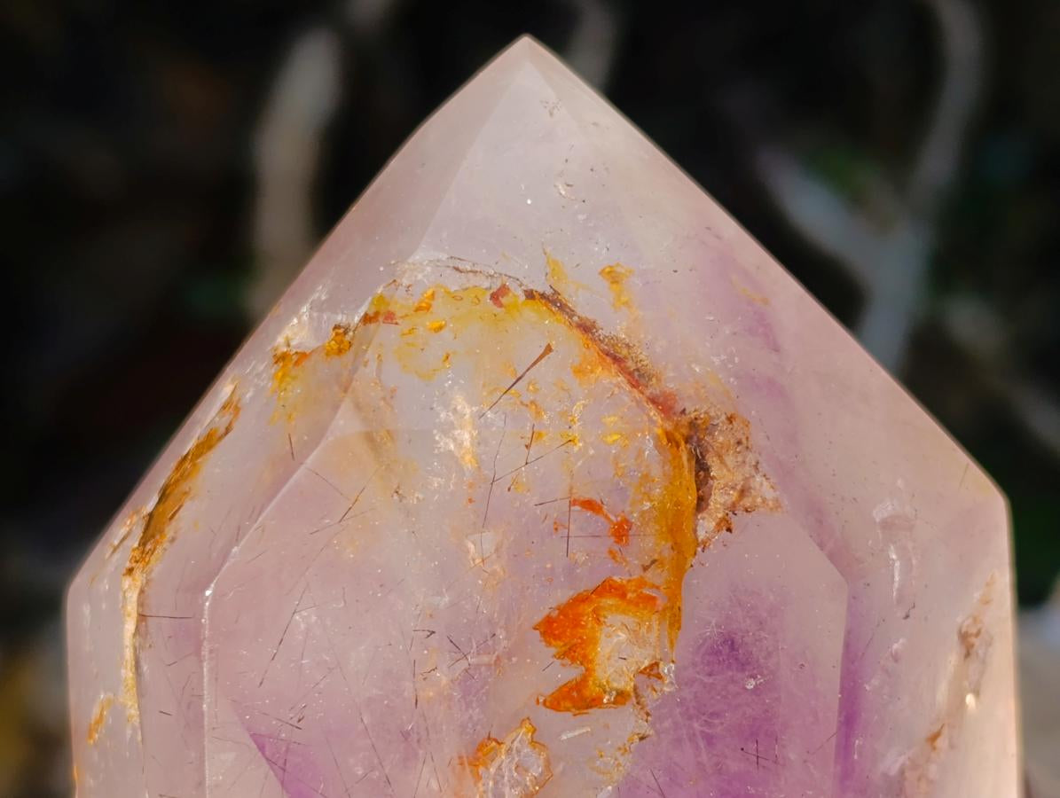 Polished Smokey Window Amethyst Crystals x 3 From Akansobe, Madagascar - Toprock Gemstones and Minerals 