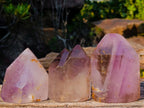 Polished Smokey Window Amethyst Crystals x 3 From Akansobe, Madagascar - Toprock Gemstones and Minerals 