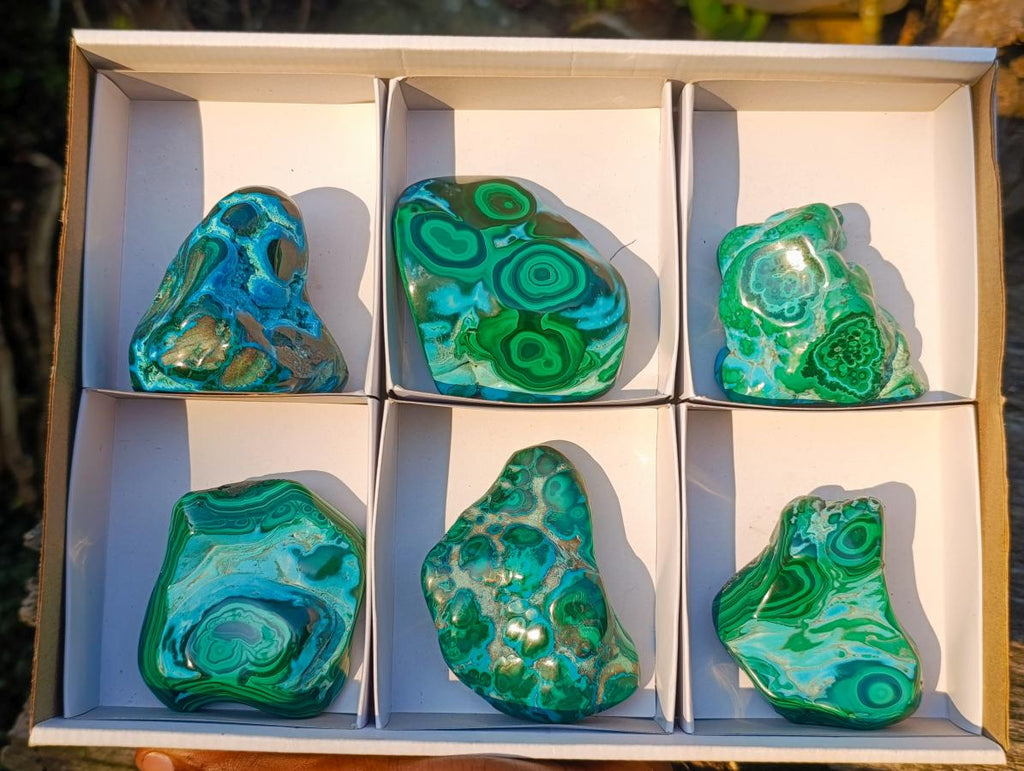 Polished Malacolla Free Forms x 6 From Kulukuluku, Congo - Toprock Gemstones and Minerals 
