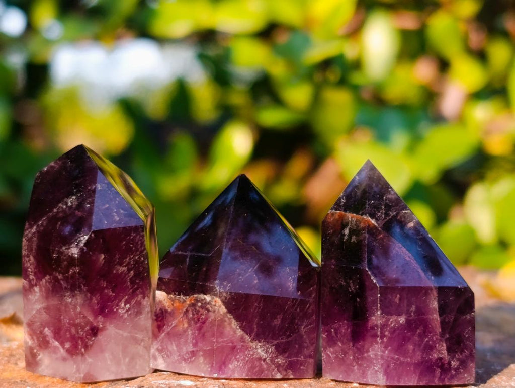 Polished Small Dark Purple Amethyst Crystals x 35 From Akansobe, Madagascar - Toprock Gemstones and Minerals 