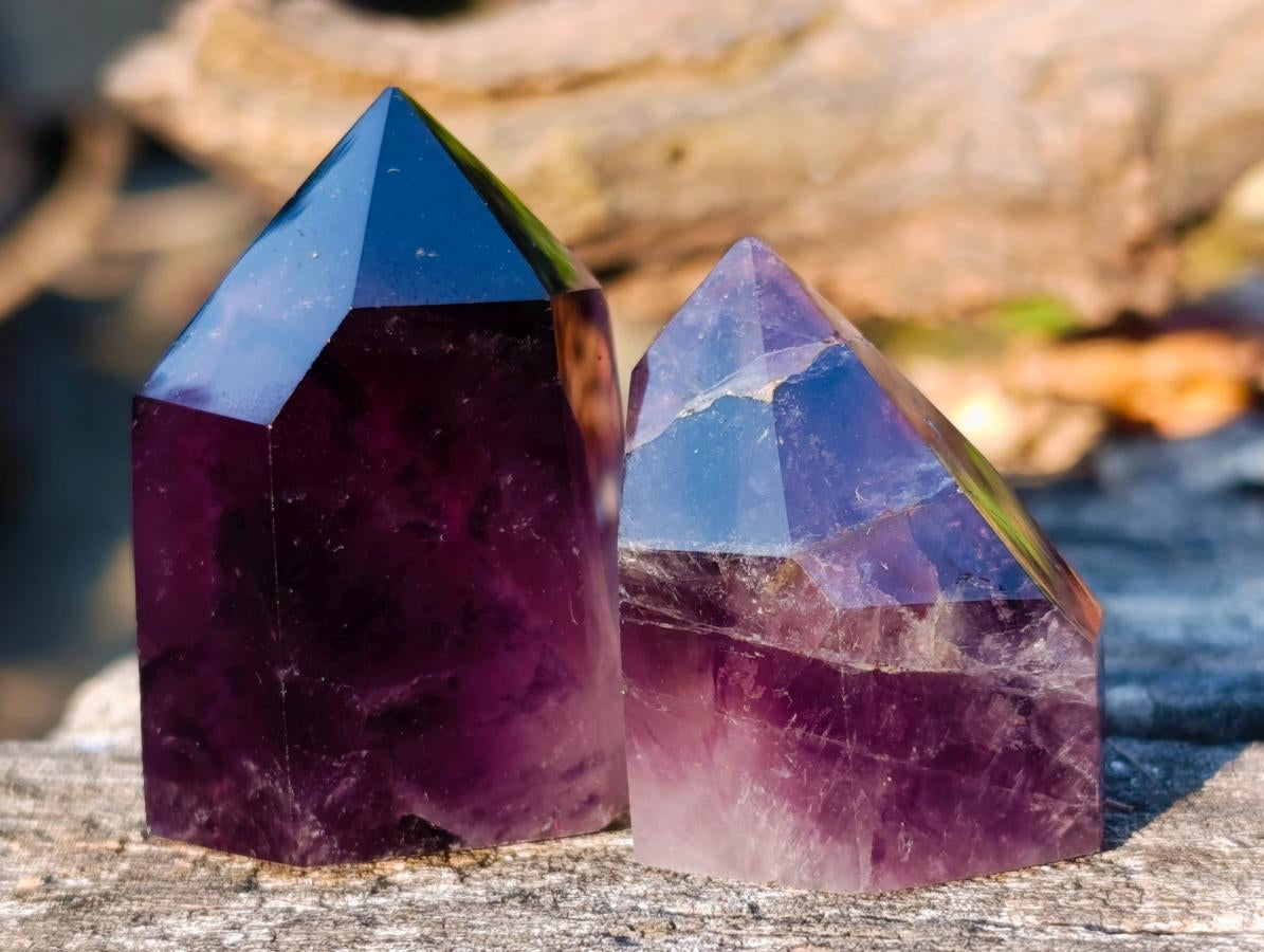 Polished Small Dark Purple Amethyst Crystals x 35 From Akansobe, Madagascar - Toprock Gemstones and Minerals 