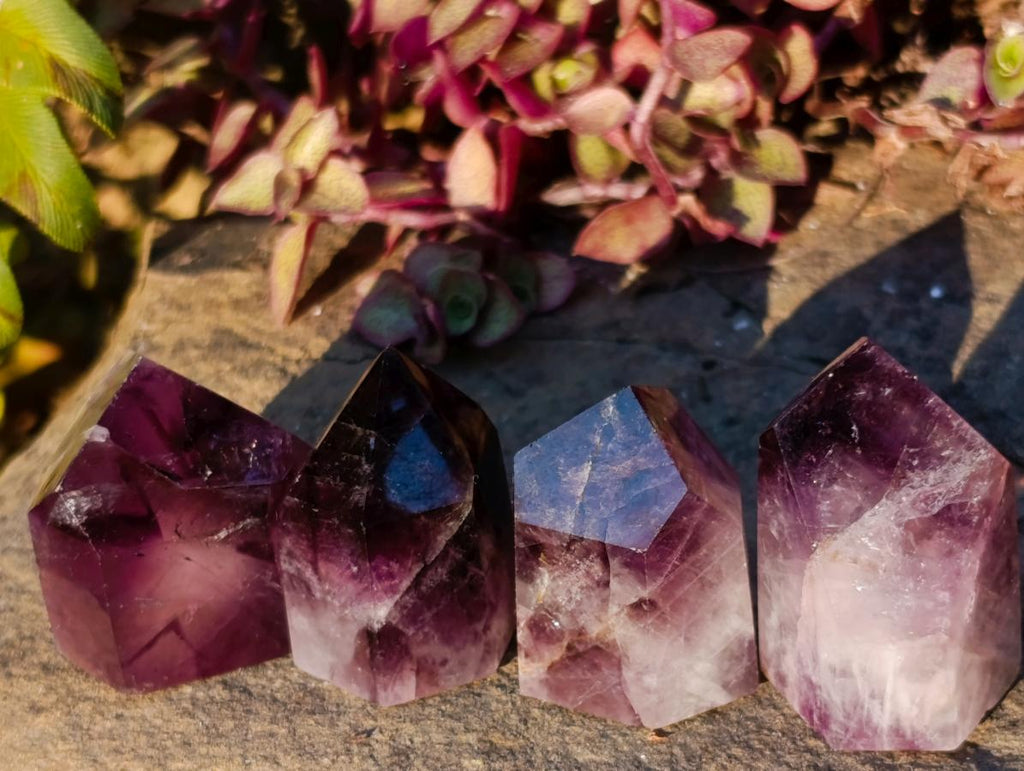 Polished Small Dark Purple Amethyst Crystals x 35 From Akansobe, Madagascar - Toprock Gemstones and Minerals 
