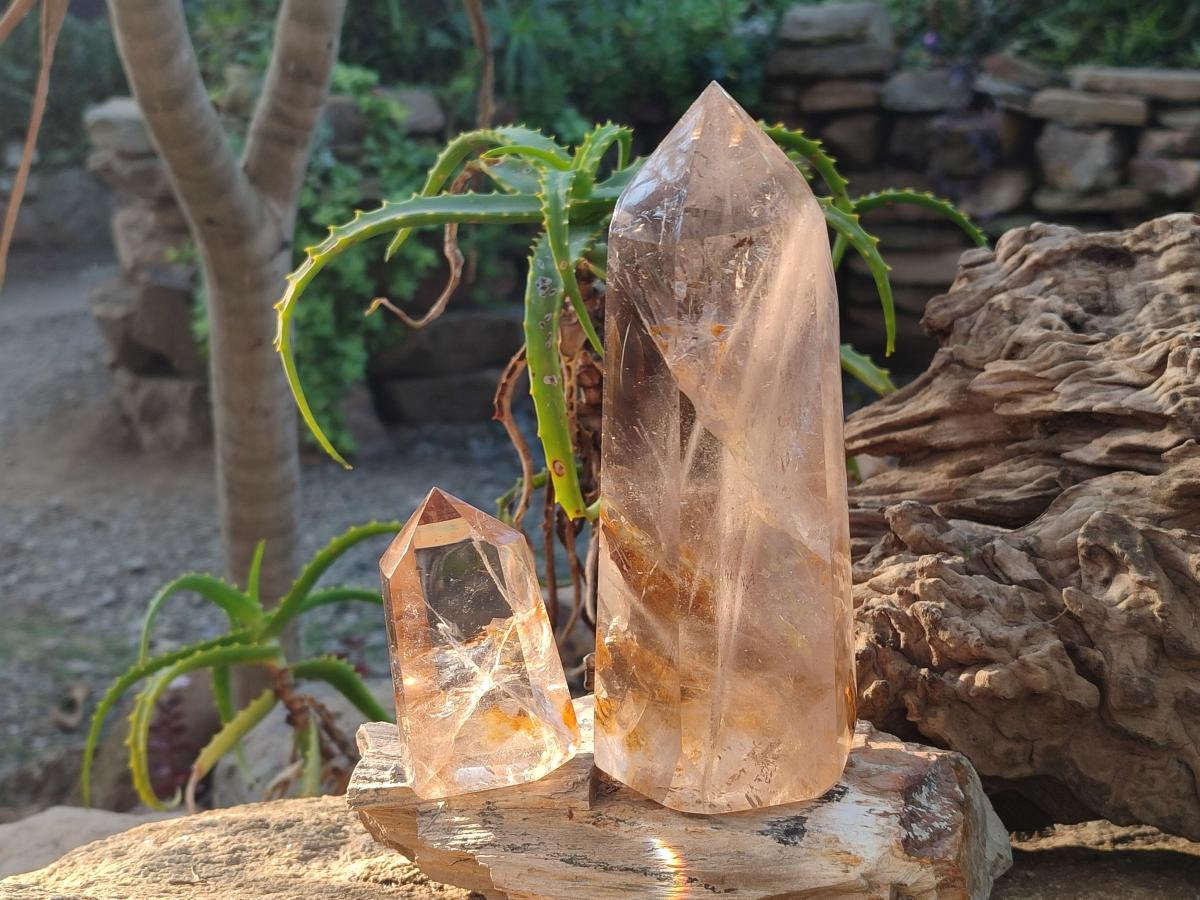 Polished Smokey Quartz Crystals x 2 From Madagascar - Toprock Gemstones and Minerals 