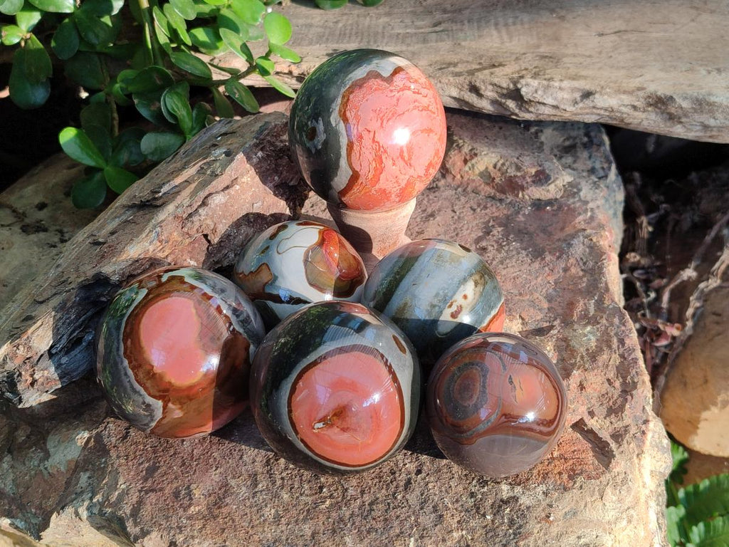 Polished Polychrome Jasper Spheres x 6 From NW Coast, Madagascar - Toprock Gemstones and Minerals 