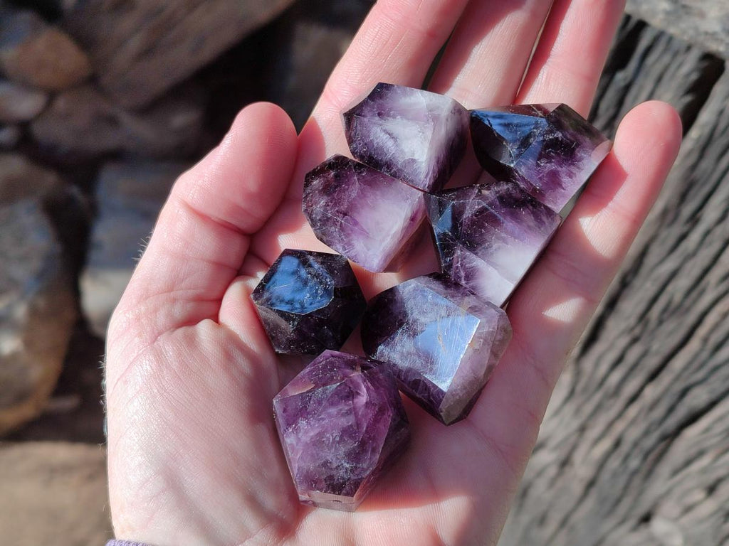 Polished Small Dark Purple Amethyst Crystals x 35 From Akansobe, Madagascar - Toprock Gemstones and Minerals 