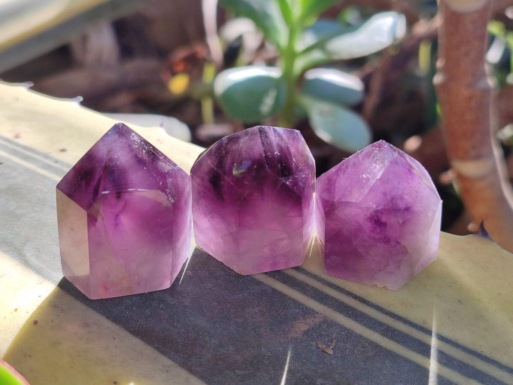Polished Small Dark Purple Amethyst Crystals x 35 From Akansobe, Madagascar - Toprock Gemstones and Minerals 