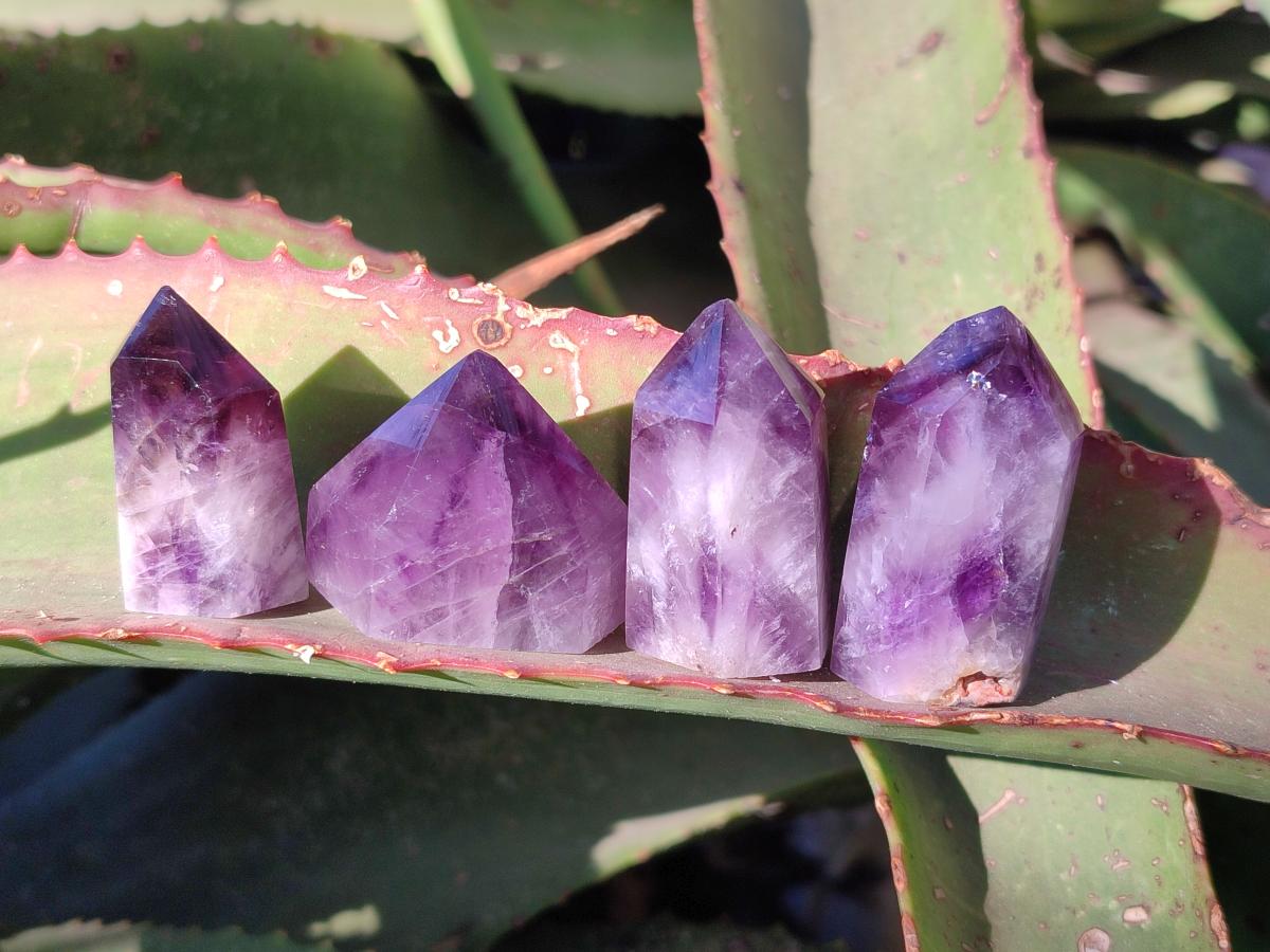 Polished Small Dark Purple Amethyst Crystals x 35 From Akansobe, Madagascar - Toprock Gemstones and Minerals 