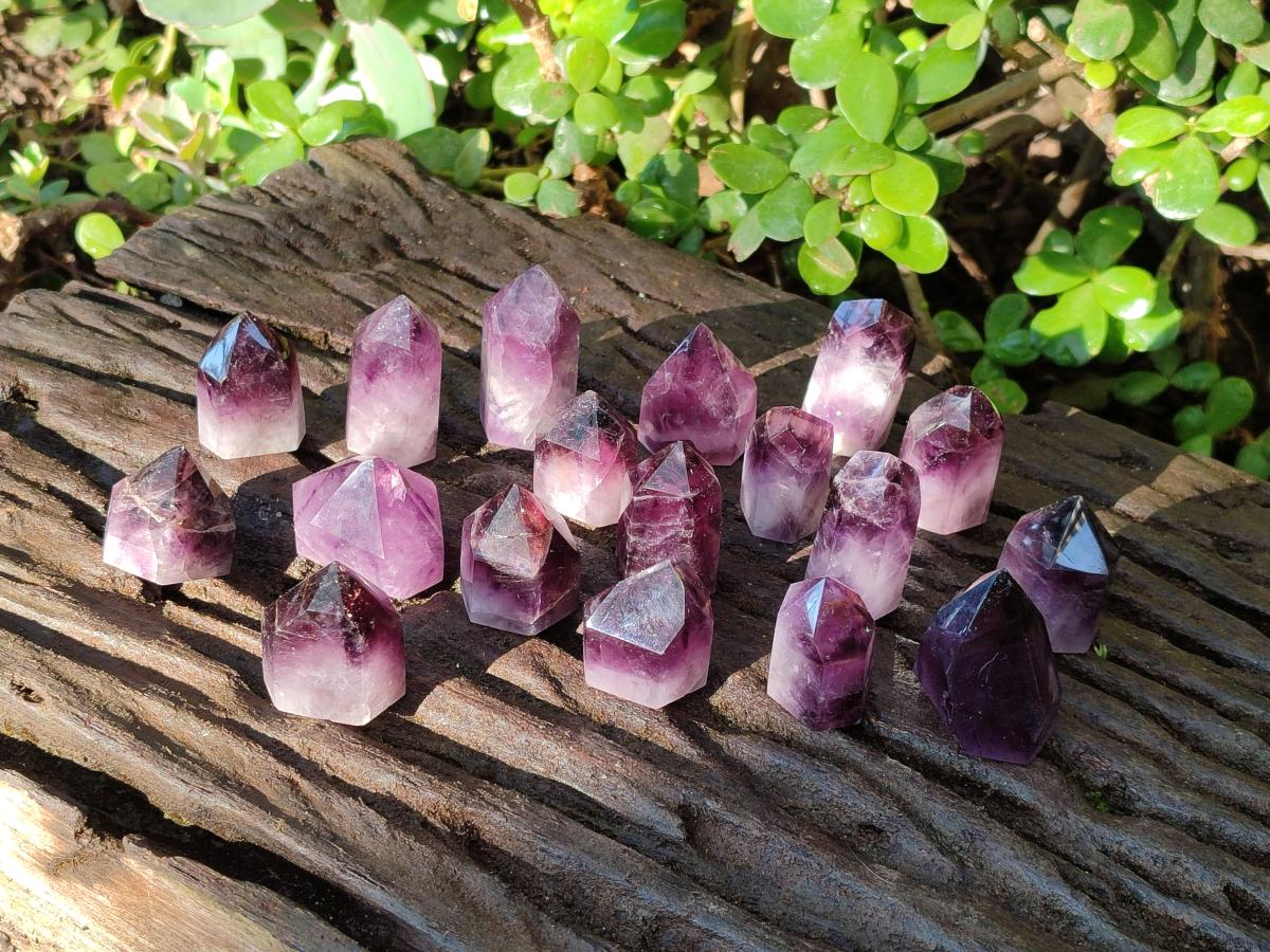 Polished Small Dark Purple Amethyst Crystals x 35 From Akansobe, Madagascar - Toprock Gemstones and Minerals 