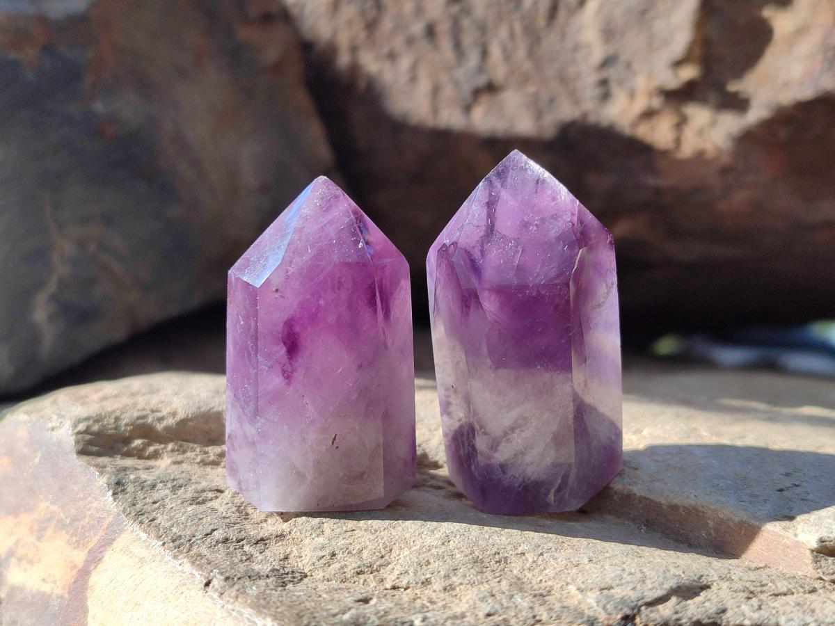 Polished Small Dark Purple Amethyst Crystals x 35 From Akansobe, Madagascar - Toprock Gemstones and Minerals 