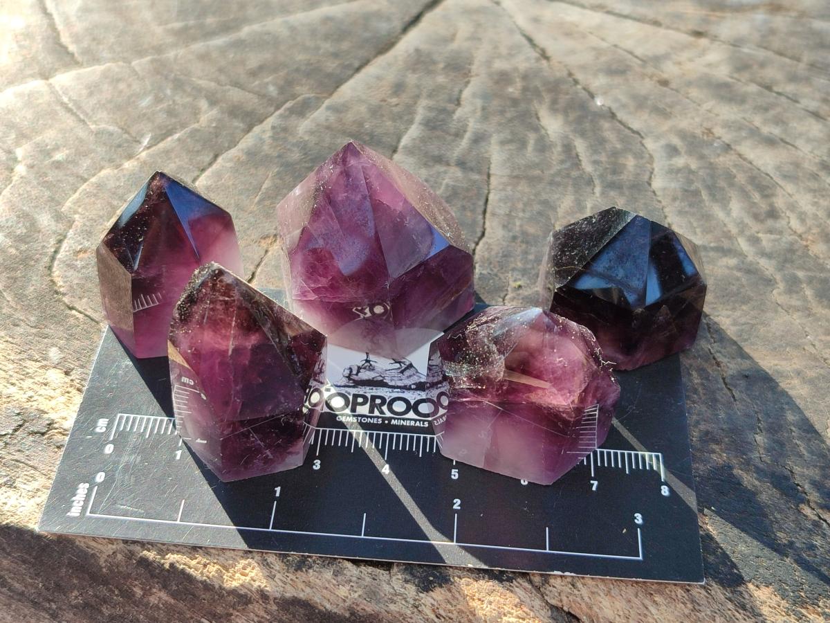 Polished Small Dark Purple Amethyst Crystals x 35 From Akansobe, Madagascar - Toprock Gemstones and Minerals 