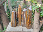Polished Golden Tigers Eye Display Crystals x 4 From Prieska, South Africa - Toprock Gemstones and Minerals 