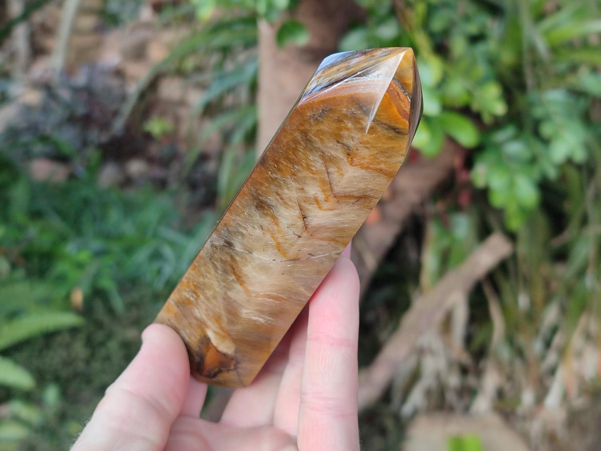 Polished Golden Tigers Eye Display Crystals x 4 From Prieska, South Africa - Toprock Gemstones and Minerals 
