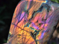 Polished Rare Purple Sunset Flash Labradorite Standing Display Pieces x 3 From Madagascar - Toprock Gemstones and Minerals 