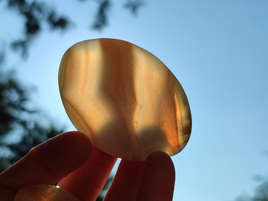 Polished Banded Agate Galets x 35 From Madagascar - Toprock Gemstones and Minerals 