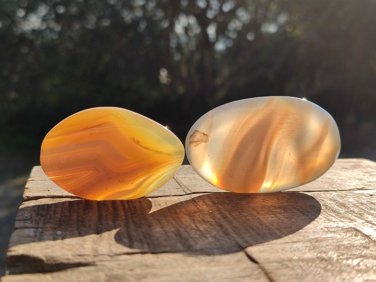 Polished Banded Agate Galets x 35 From Madagascar - Toprock Gemstones and Minerals 