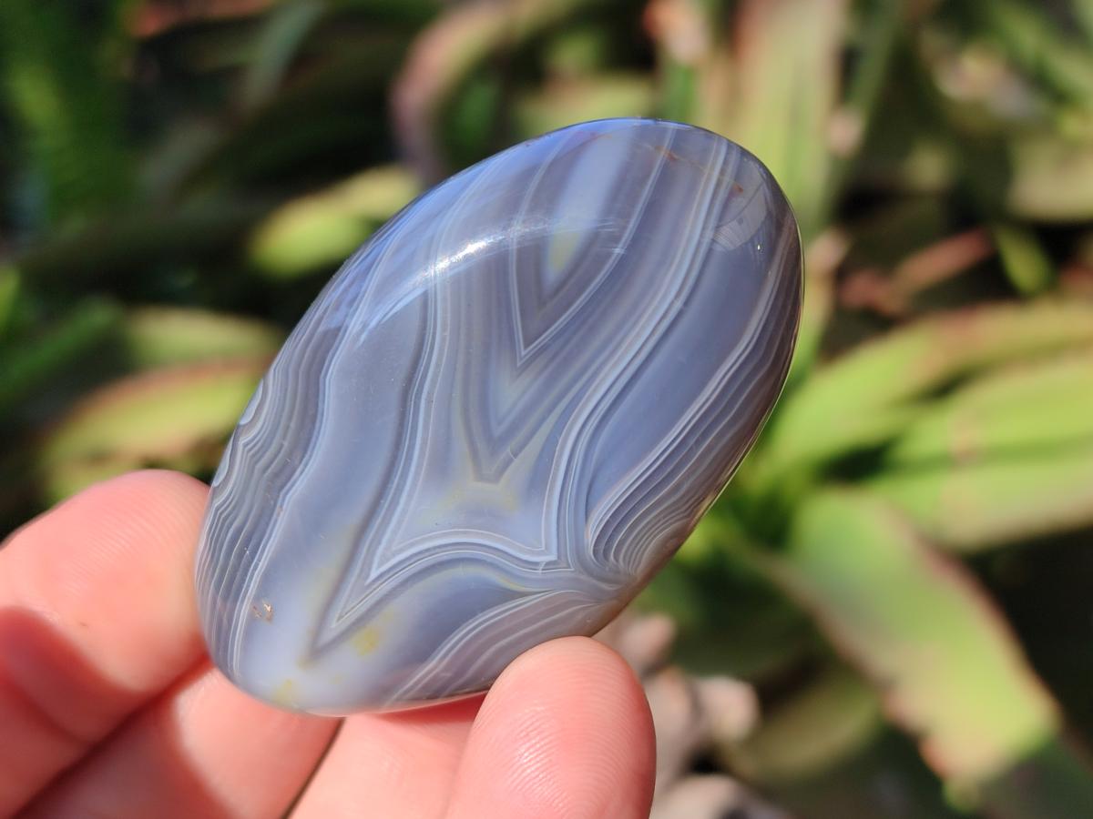 Polished Banded Agate Galets x 35 From Madagascar - Toprock Gemstones and Minerals 