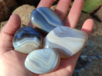 Polished Banded Agate Galets x 35 From Madagascar - Toprock Gemstones and Minerals 