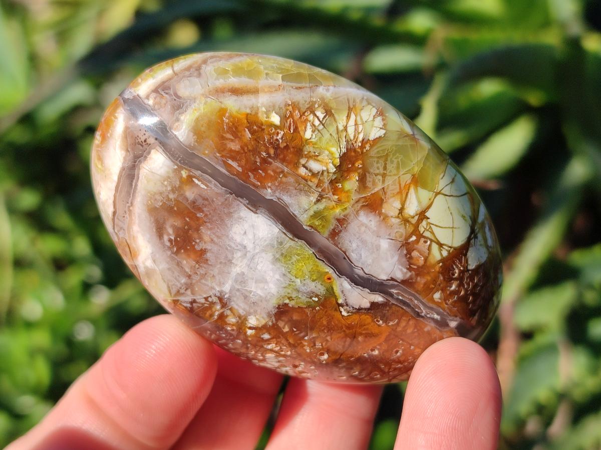 Polished Green Opal Palm Stones x 24 From Betroka, Madagascar - Toprock Gemstones and Minerals 