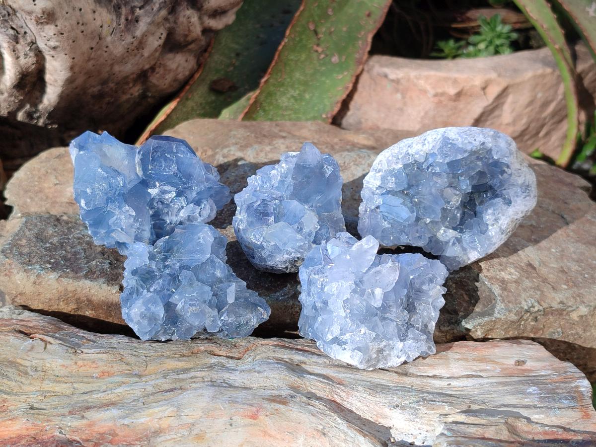 Natural Blue Celestite Specimens x 41 From Sakoany, Madagascar - Toprock Gemstones and Minerals 