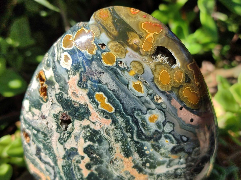 Polished Ocean Jasper Standing Display Pieces x 2 From Northwest Coast, Madagascar - Toprock Gemstones and Minerals 