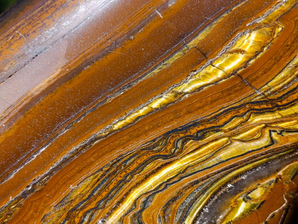 Polished Golden Tigers Eye Standing Display Pieces x 2 From Prieska, South Africa - Toprock Gemstones and Minerals 