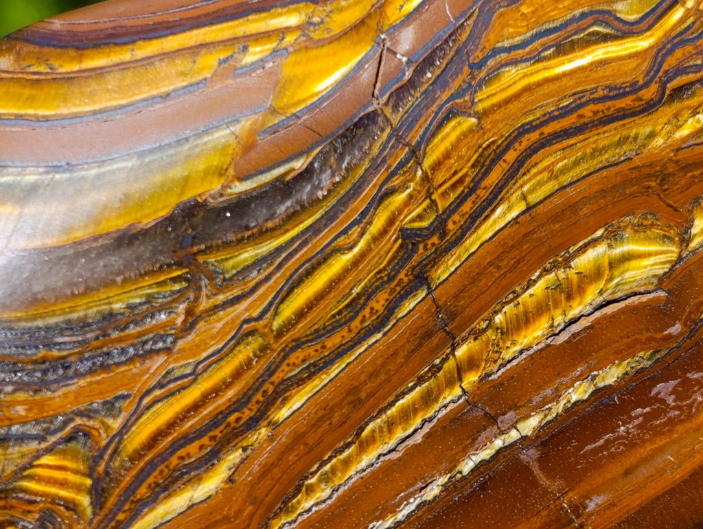 Polished Golden Tigers Eye Standing Display Pieces x 2 From Prieska, South Africa - Toprock Gemstones and Minerals 