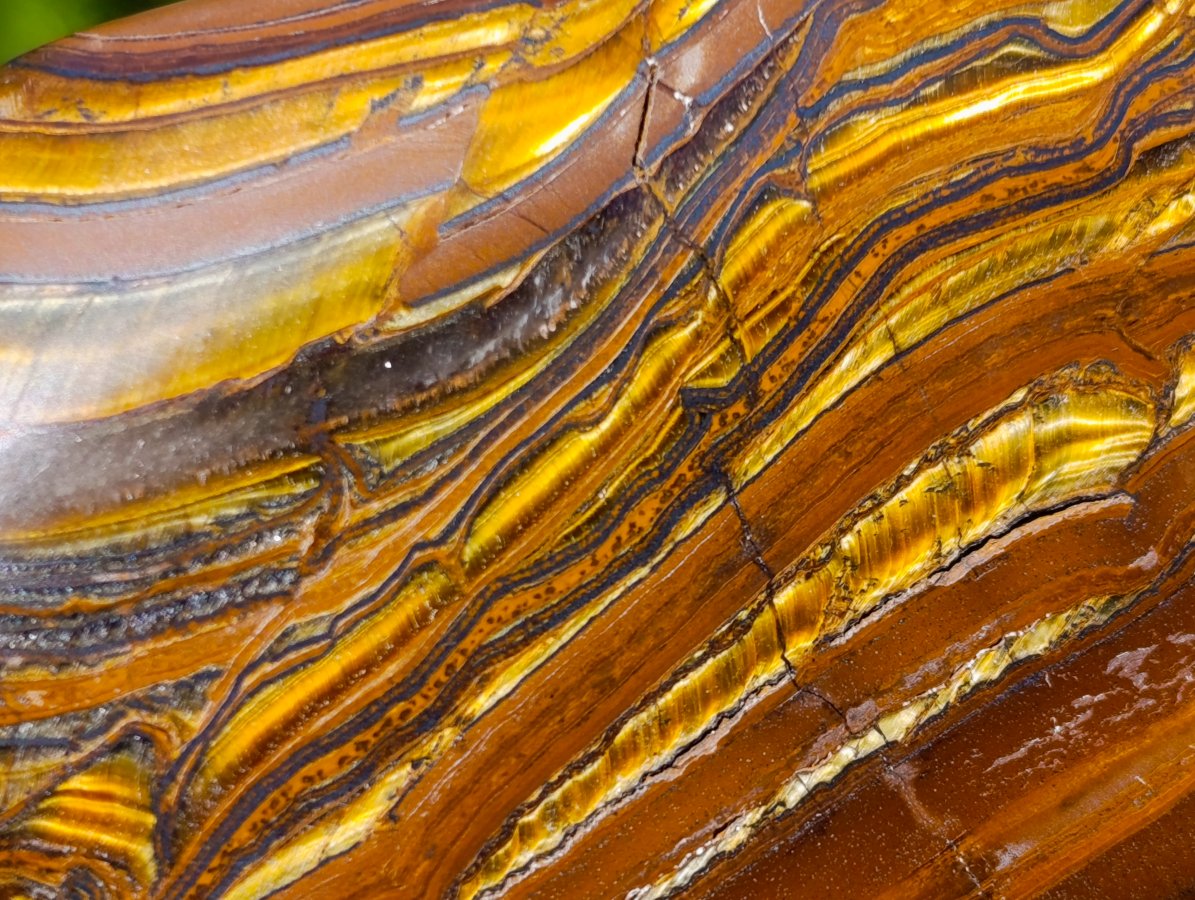 Polished Golden Tigers Eye Standing Display Pieces x 2 From Prieska, South Africa - Toprock Gemstones and Minerals 