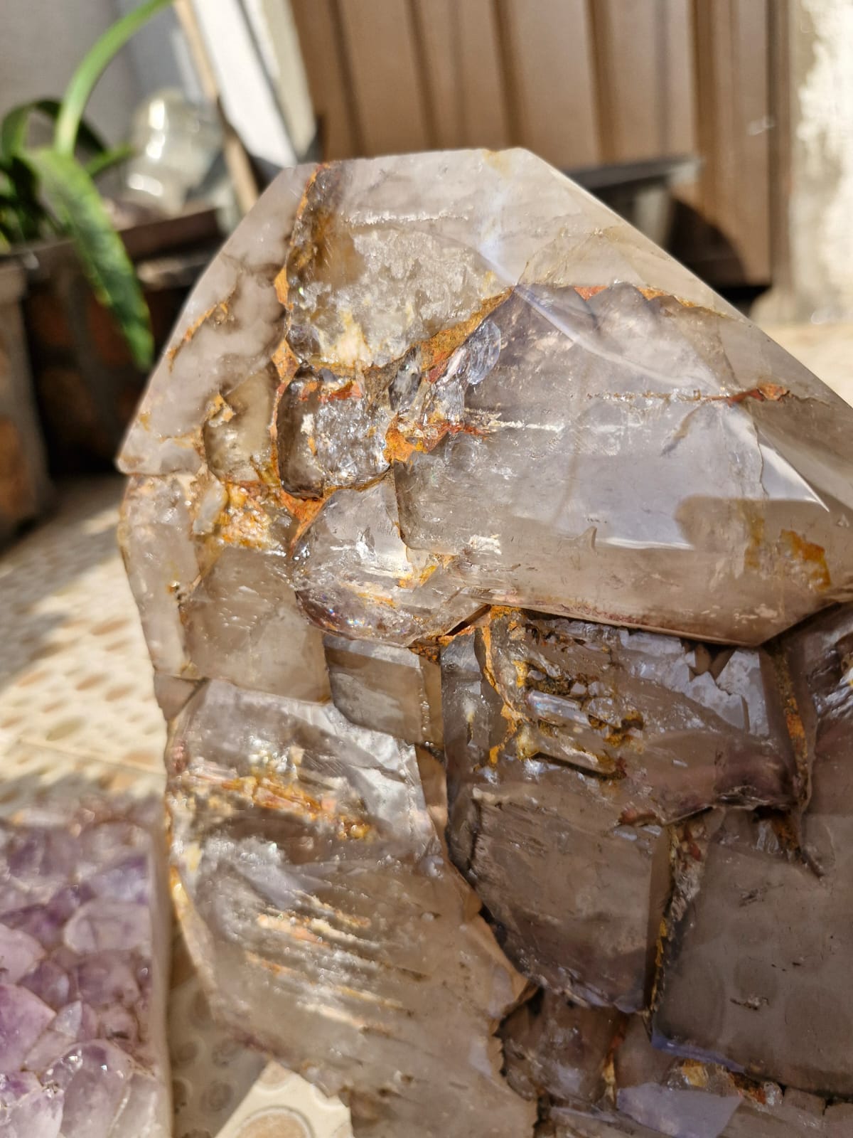(+12 WEEKS!) Polished XL Tabular Cascading Smokey Window Quartz Crystal x 1 From Akansobe, Madagascar