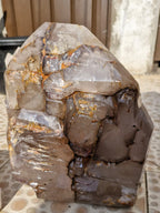 (+12 WEEKS!) Polished XL Tabular Cascading Smokey Window Quartz Crystal x 1 From Akansobe, Madagascar