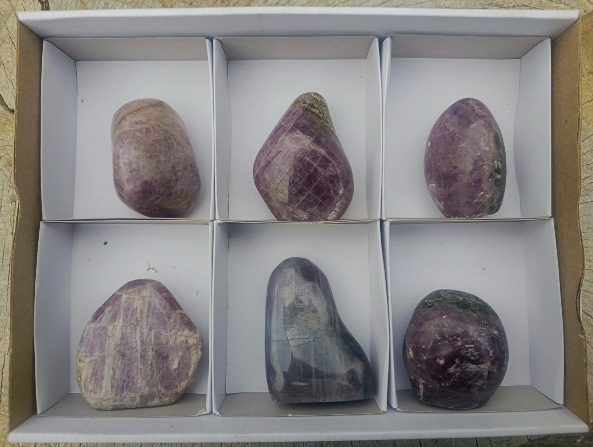 Polished Rare Anhydrite Standing Display Pieces x 6 Tulear, Madagascar