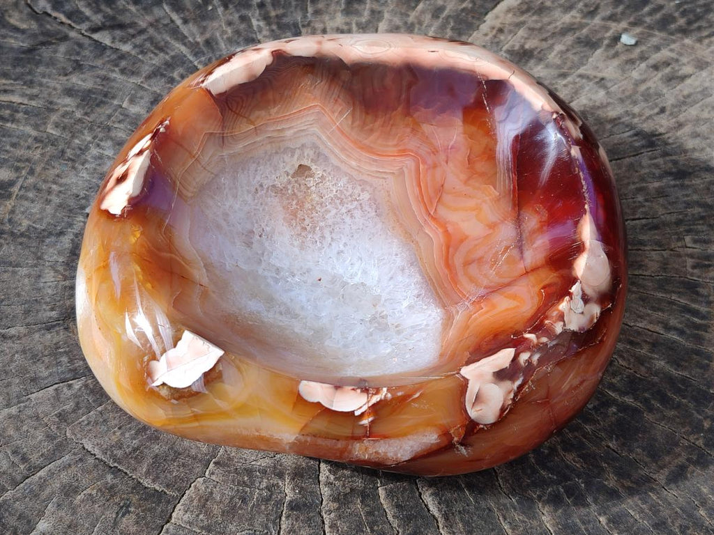 Polished Large Carnelian Agate Gemstone Bowl x 1 From Madagascar - Toprock Gemstones and Minerals 