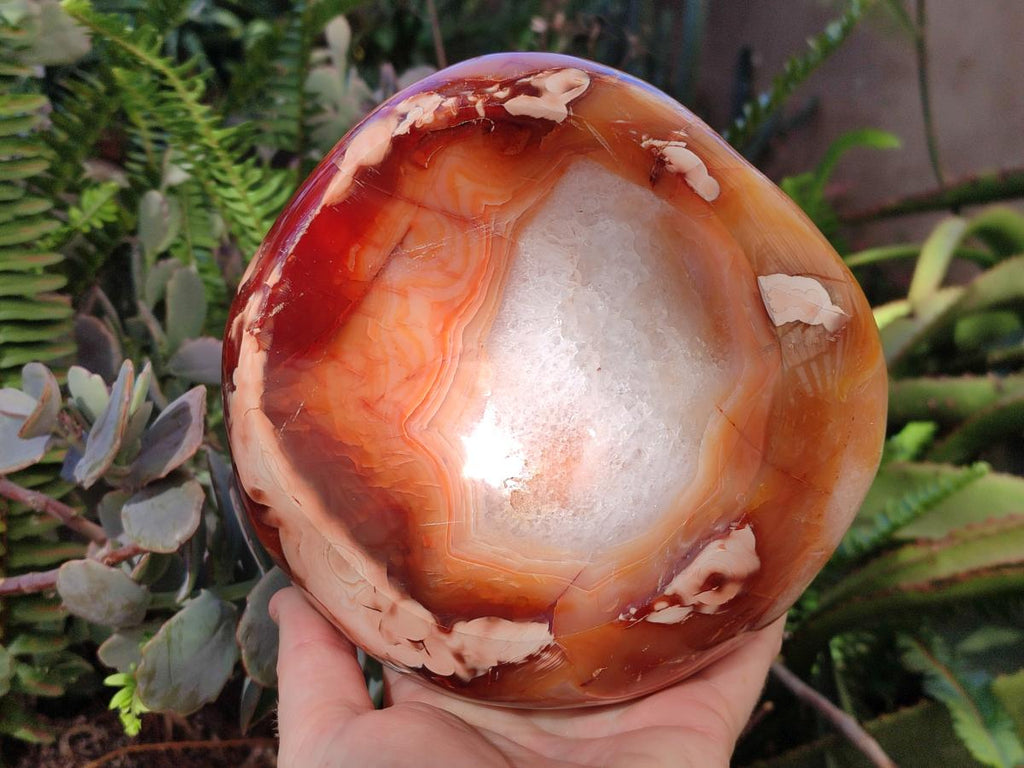 Polished Large Carnelian Agate Gemstone Bowl x 1 From Madagascar - Toprock Gemstones and Minerals 