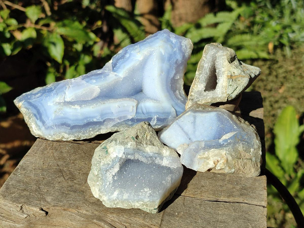 Natural Blue Lace Agate Geodes x 25 From Nsanje, Malawi - Toprock Gemstones and Minerals 