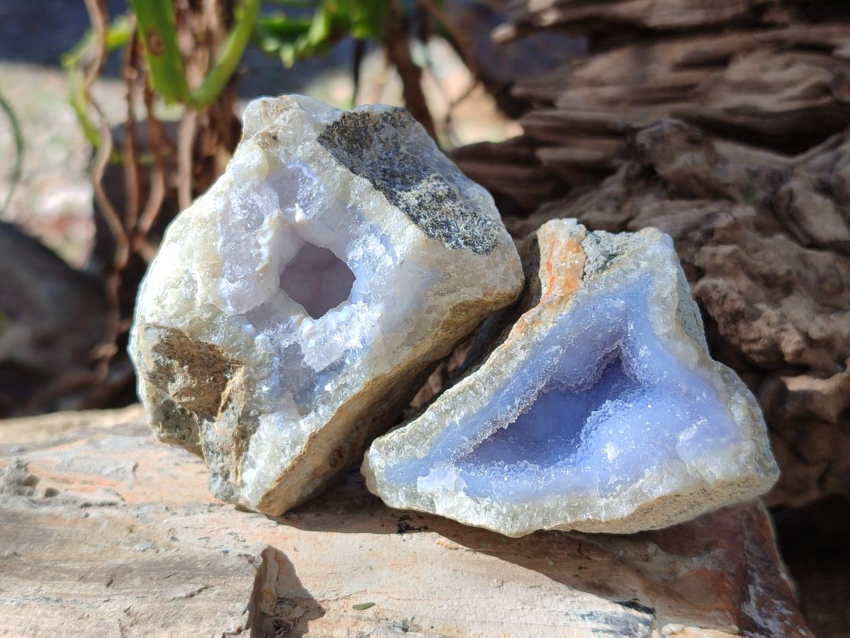 Natural Blue Lace Agate Geodes x 25 From Nsanje, Malawi - Toprock Gemstones and Minerals 