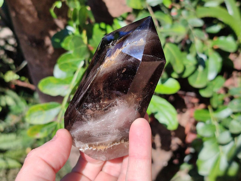 Polished Clear Smokey Quartz and Morion Smokey Quartz Crystals x 4 From Madagascar - Toprock Gemstones and Minerals 