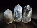 Polished Clear Smokey Quartz and Morion Smokey Quartz Crystals x 4 From Madagascar - Toprock Gemstones and Minerals 