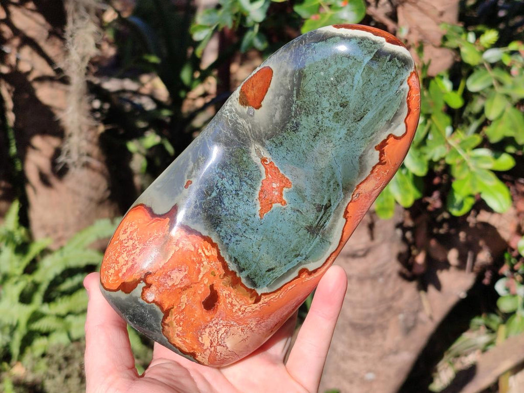 Polished Polychrome Jasper Standing Display Pieces x 2 From NW Coast, Madagascar - Toprock Gemstones and Minerals 
