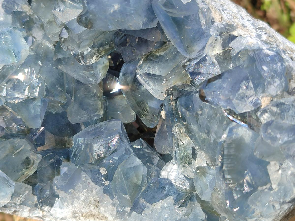 Natural Large Blue Celestite Geode Specimen x 1 From Sakoany, Madagascar - Toprock Gemstones and Minerals 