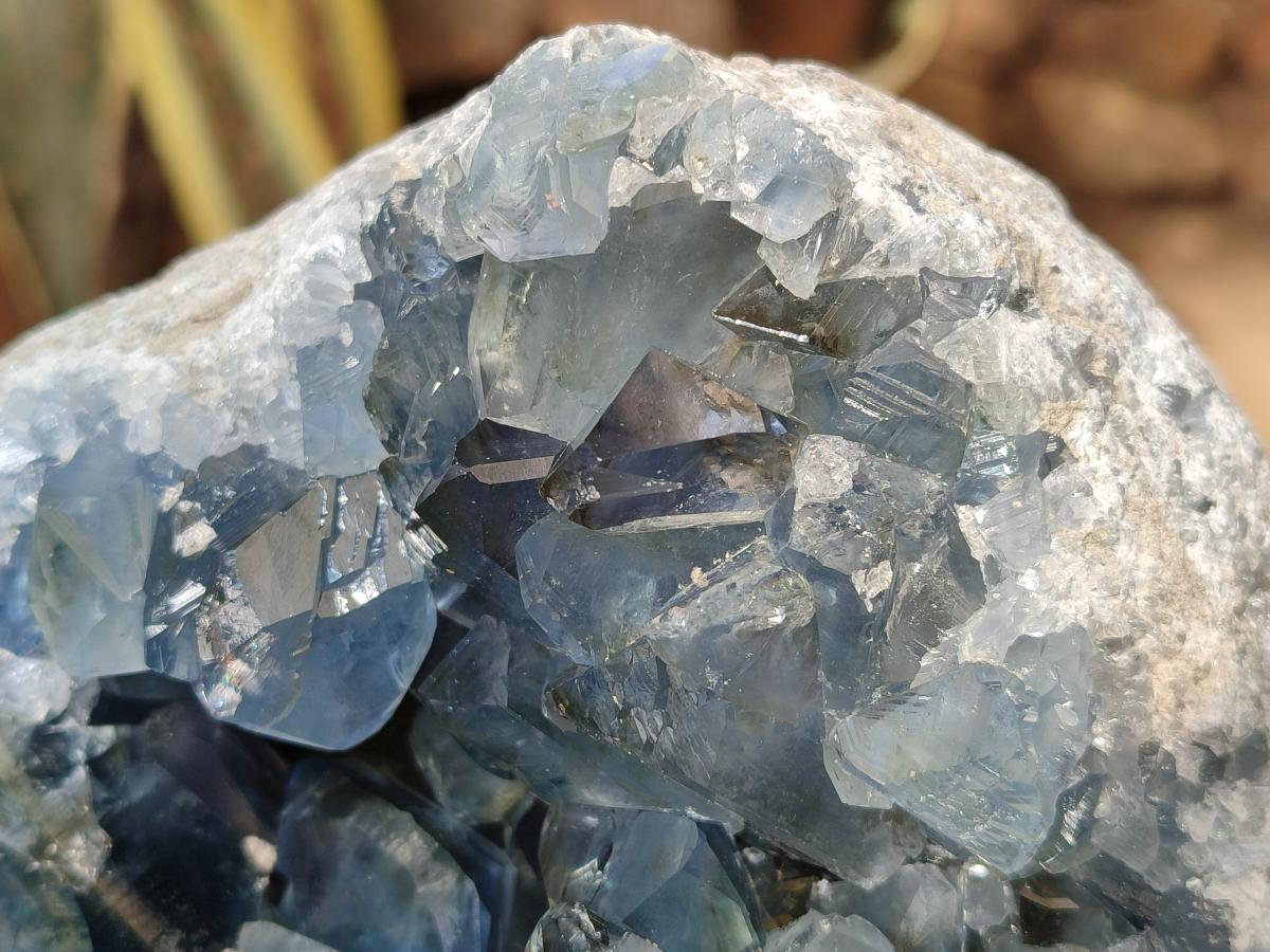 Natural Large Blue Celestite Geode Specimen x 1 From Sakoany, Madagascar - Toprock Gemstones and Minerals 