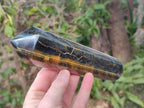 Polished Double Terminated Golden Tigers Eye Crystals x 4 From Prieska, South Africa - Toprock Gemstones and Minerals 
