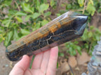 Polished Double Terminated Golden Tigers Eye Crystals x 4 From Prieska, South Africa - Toprock Gemstones and Minerals 