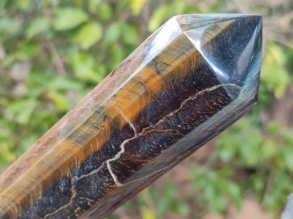 Polished Double Terminated Golden Tigers Eye Crystals x 4 From Prieska, South Africa - Toprock Gemstones and Minerals 