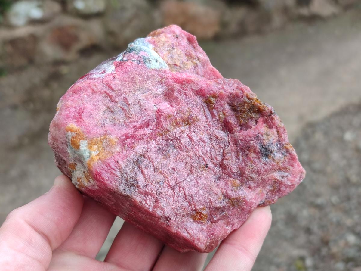 Natural and Polished Set of Rhodonite Cobbed Specimens and Free Forms x 6 From Rhusinga, Zimbabwe - Toprock Gemstones and Minerals 