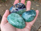 Polished Watermelon Fluorite Palm Stones x 12 From Uis, Namibia - Toprock Gemstones and Minerals 