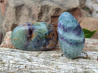 Polished Watermelon Fluorite Palm Stones x 12 From Uis, Namibia - Toprock Gemstones and Minerals 