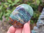 Polished Watermelon Fluorite Palm Stones x 12 From Uis, Namibia - Toprock Gemstones and Minerals 