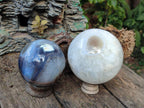 Polished Large Banded Agate Spheres x 2 From Madagascar - Toprock Gemstones and Minerals 