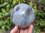 Polished Large Banded Agate Spheres x 2 From Madagascar - Toprock Gemstones and Minerals 