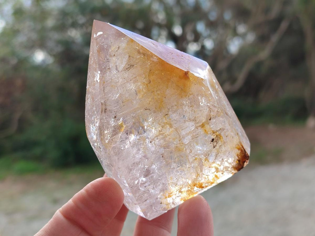 Polished Clear Window Quartz Display Crystals x 3 From Madagascar - Toprock Gemstones and Minerals 