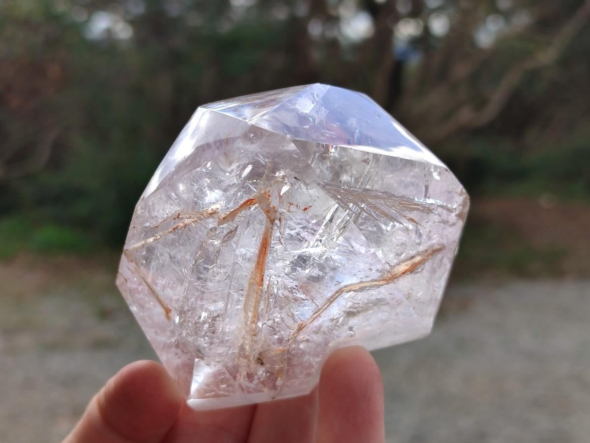 Polished Clear Window Quartz Display Crystals x 3 From Madagascar - Toprock Gemstones and Minerals 